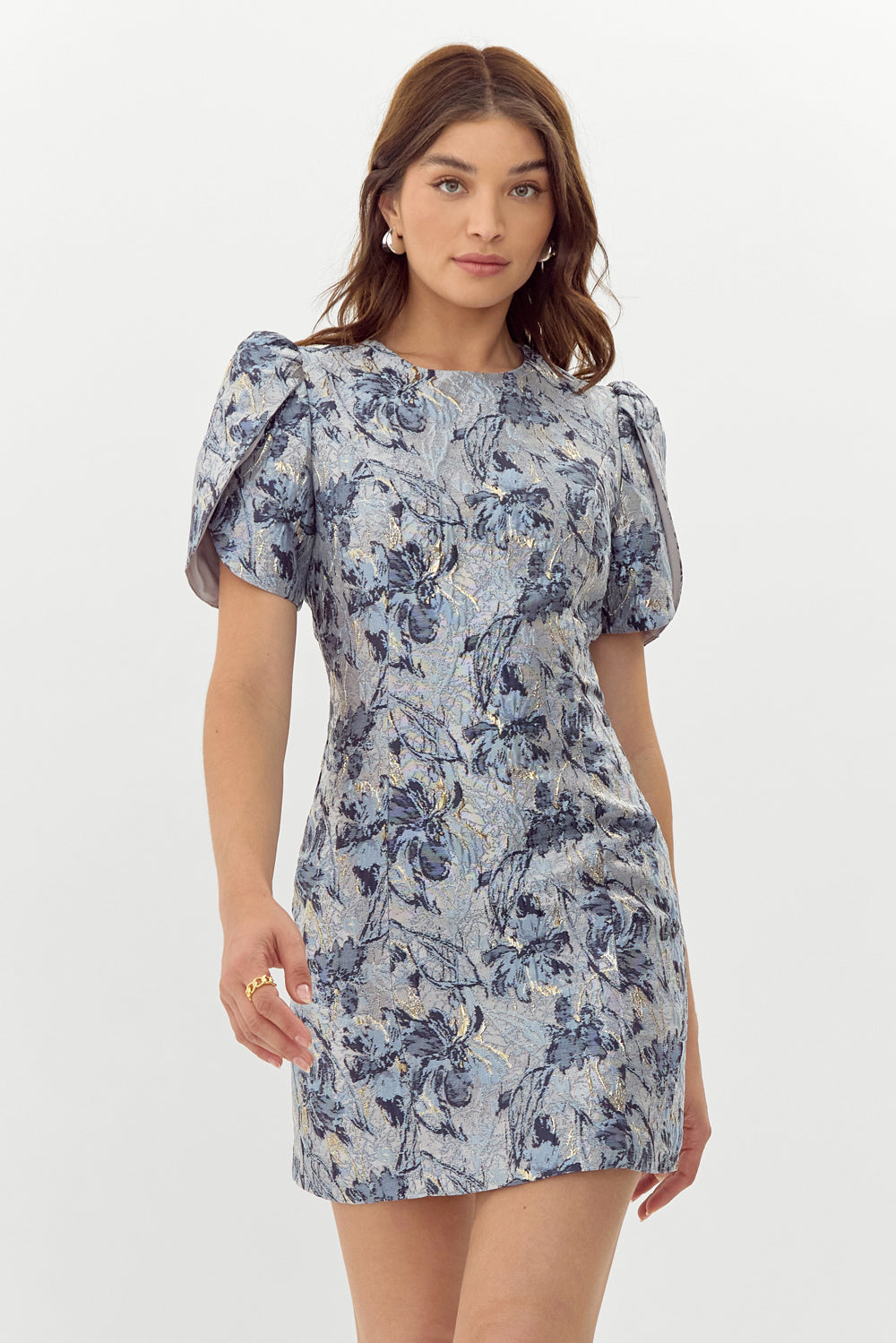 ANGELINA JACQUARD MINI DRESS