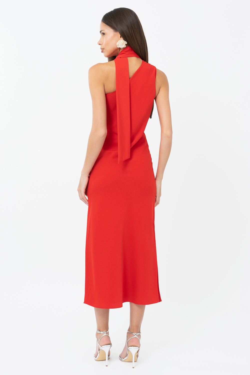 SAFFRON HALTER MIDI DRESS