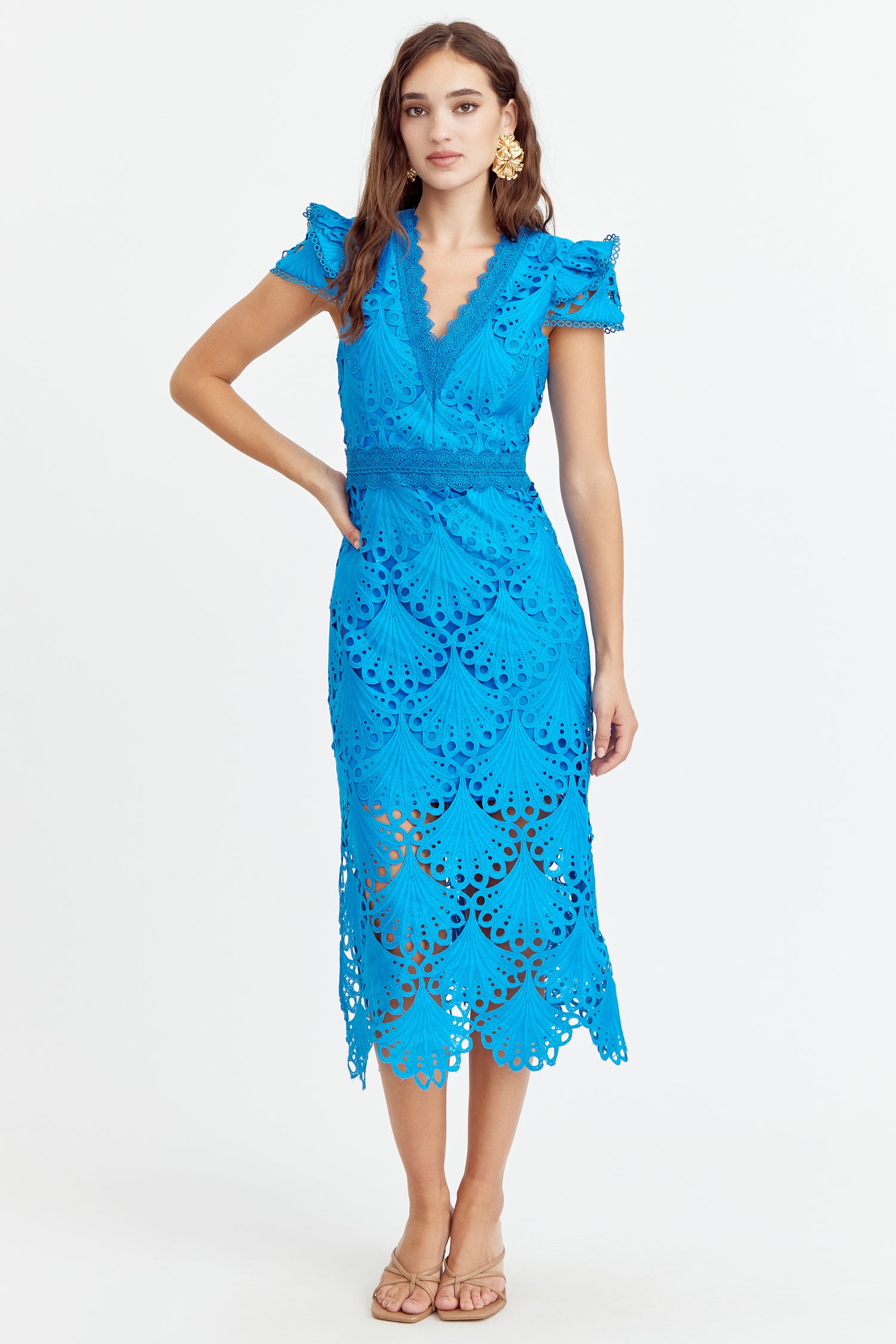 MIA EMBROIDERED MIDI DRESS