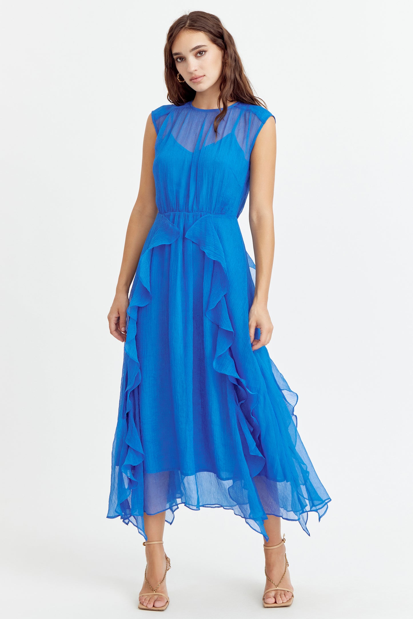 ROSALIE RUFFLED MIDI DRESS