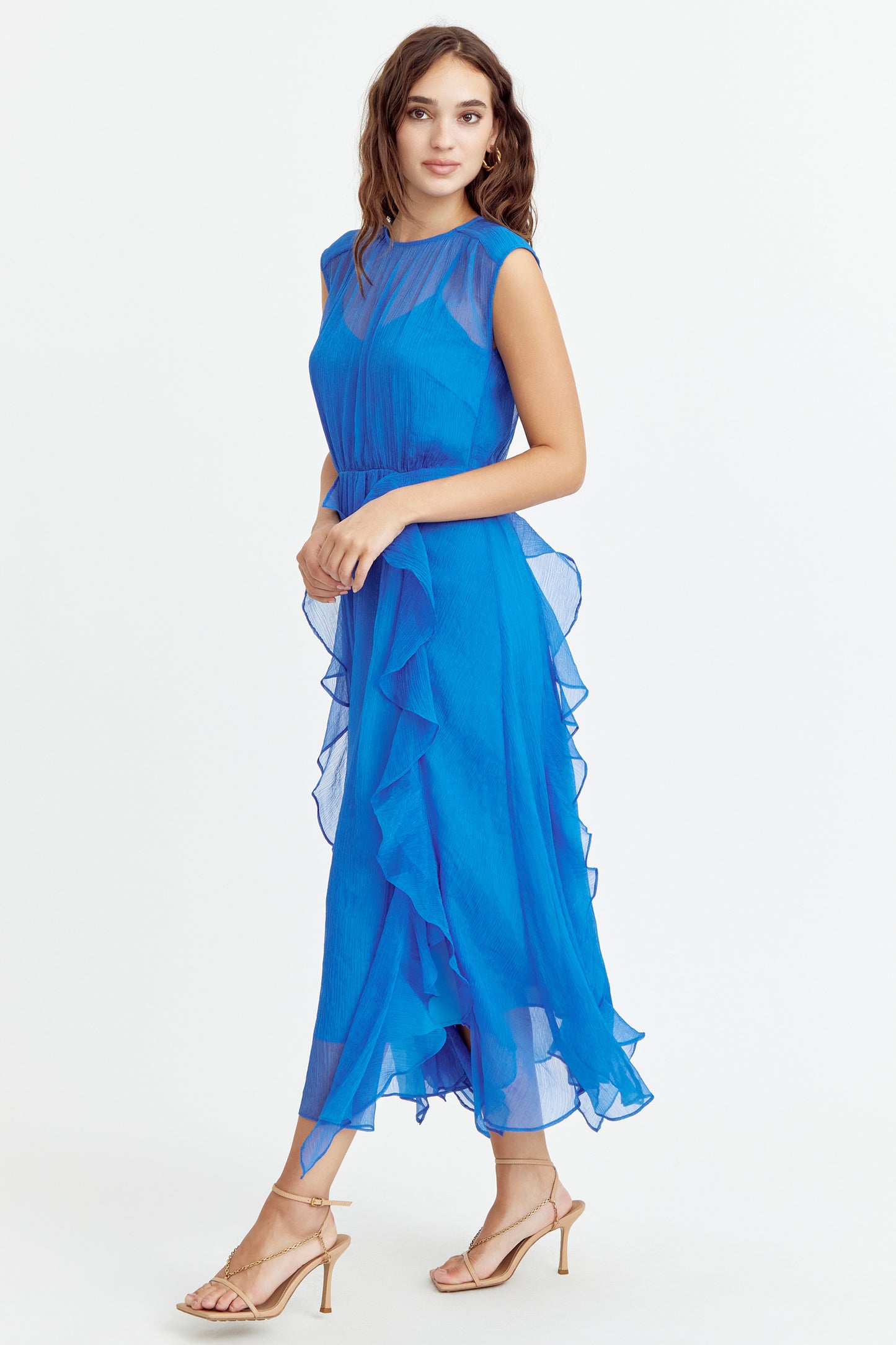 ROSALIE RUFFLED MIDI DRESS