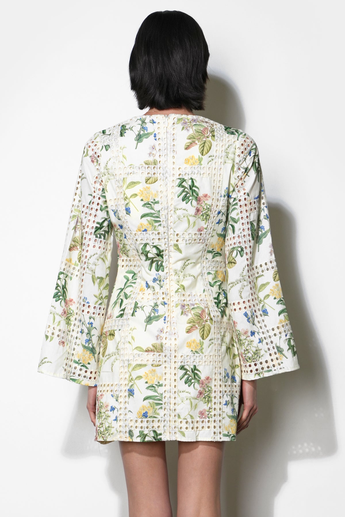 MARSHALL EMBROIDERY EYELET MINI DRESS