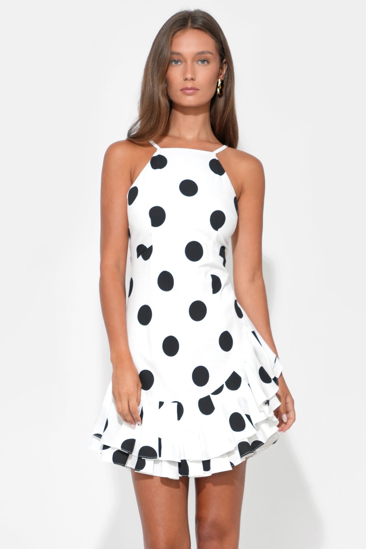 BRIANNA HALTER LINEN DRESS