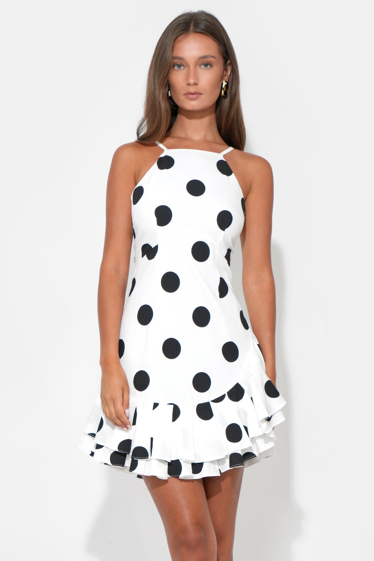 BRIANNA HALTER LINEN DRESS