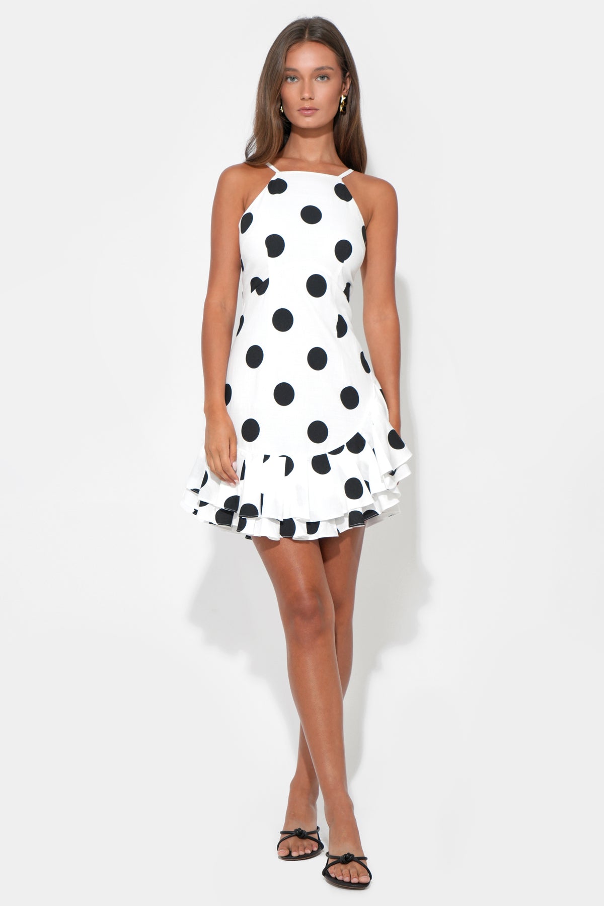 BRIANNA HALTER LINEN DRESS