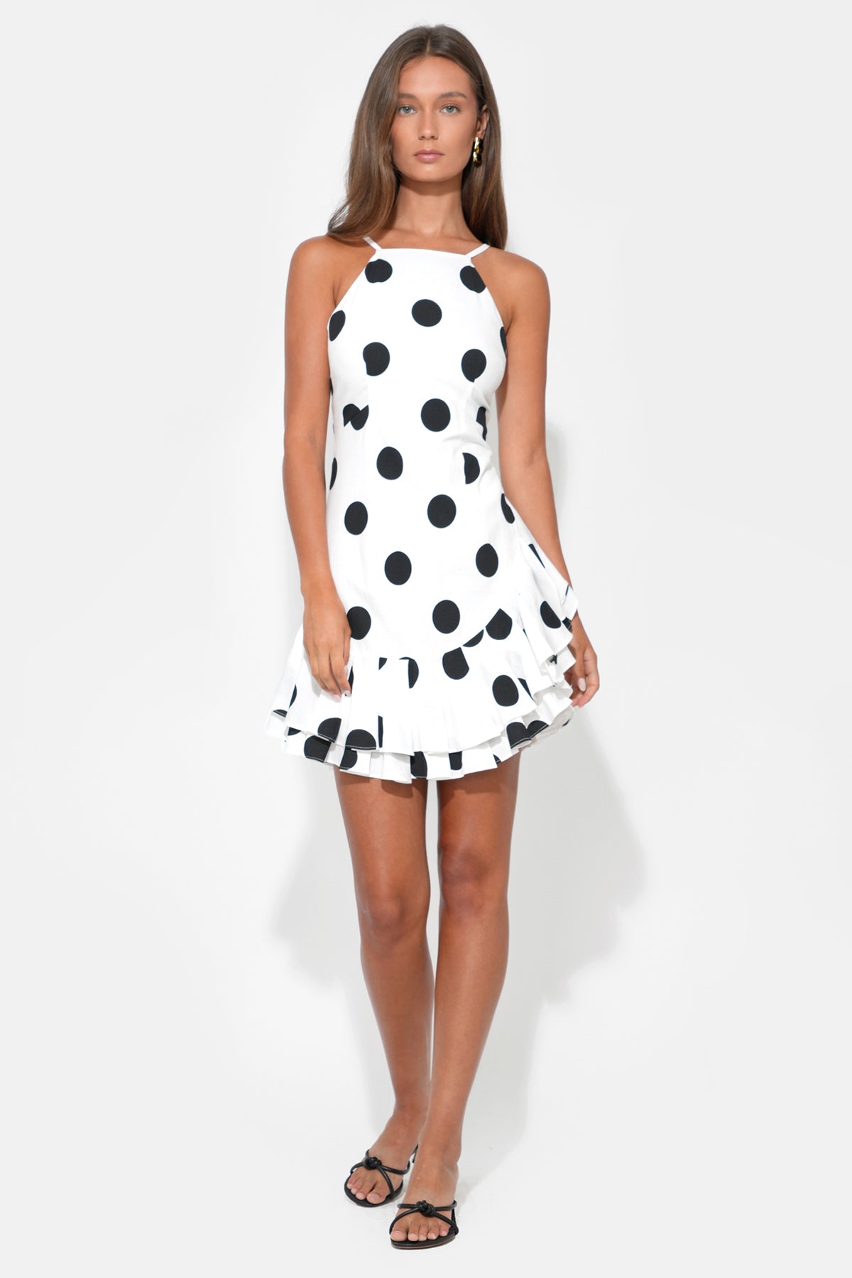 BRIANNA HALTER LINEN DRESS