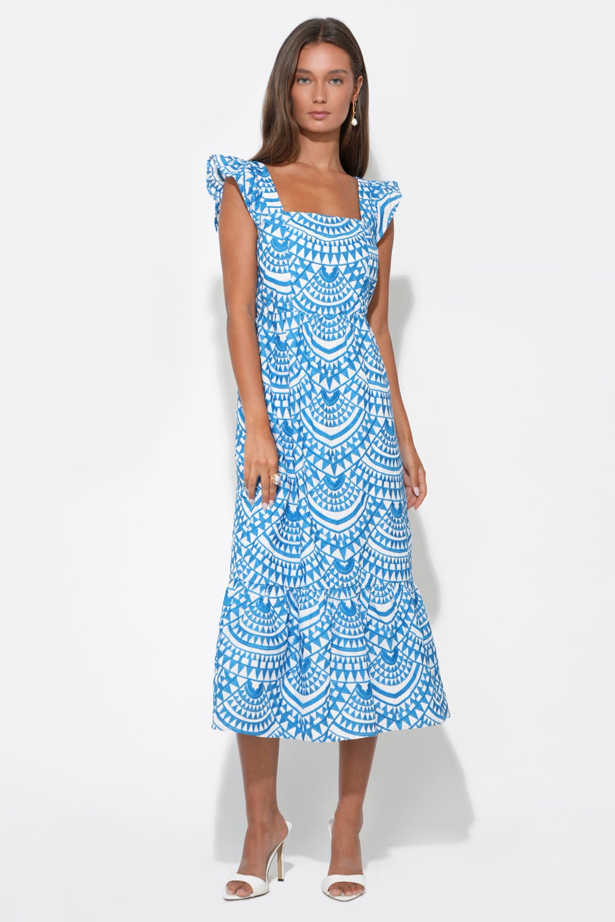 SADIE EMBROIDERED MIDI DRESS