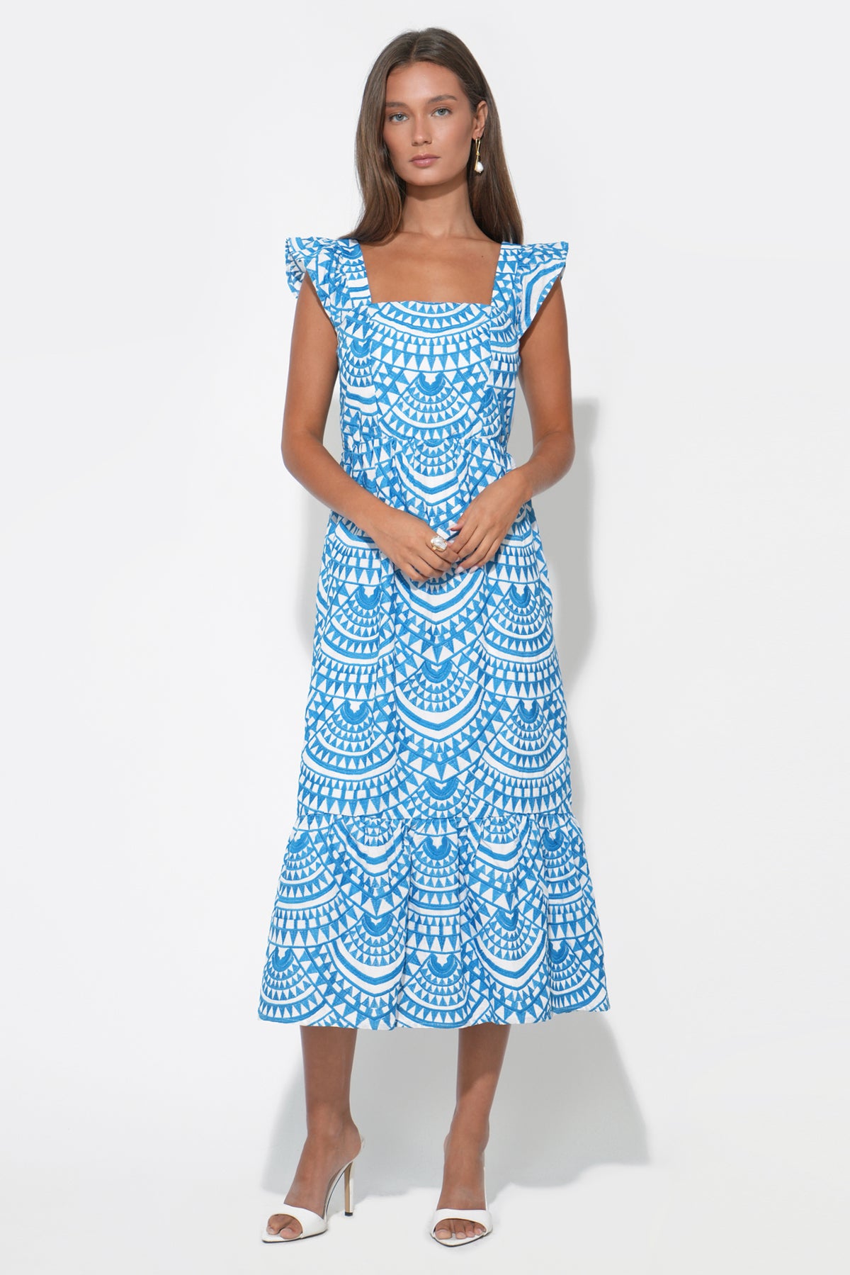 SADIE EMBROIDERED MIDI DRESS