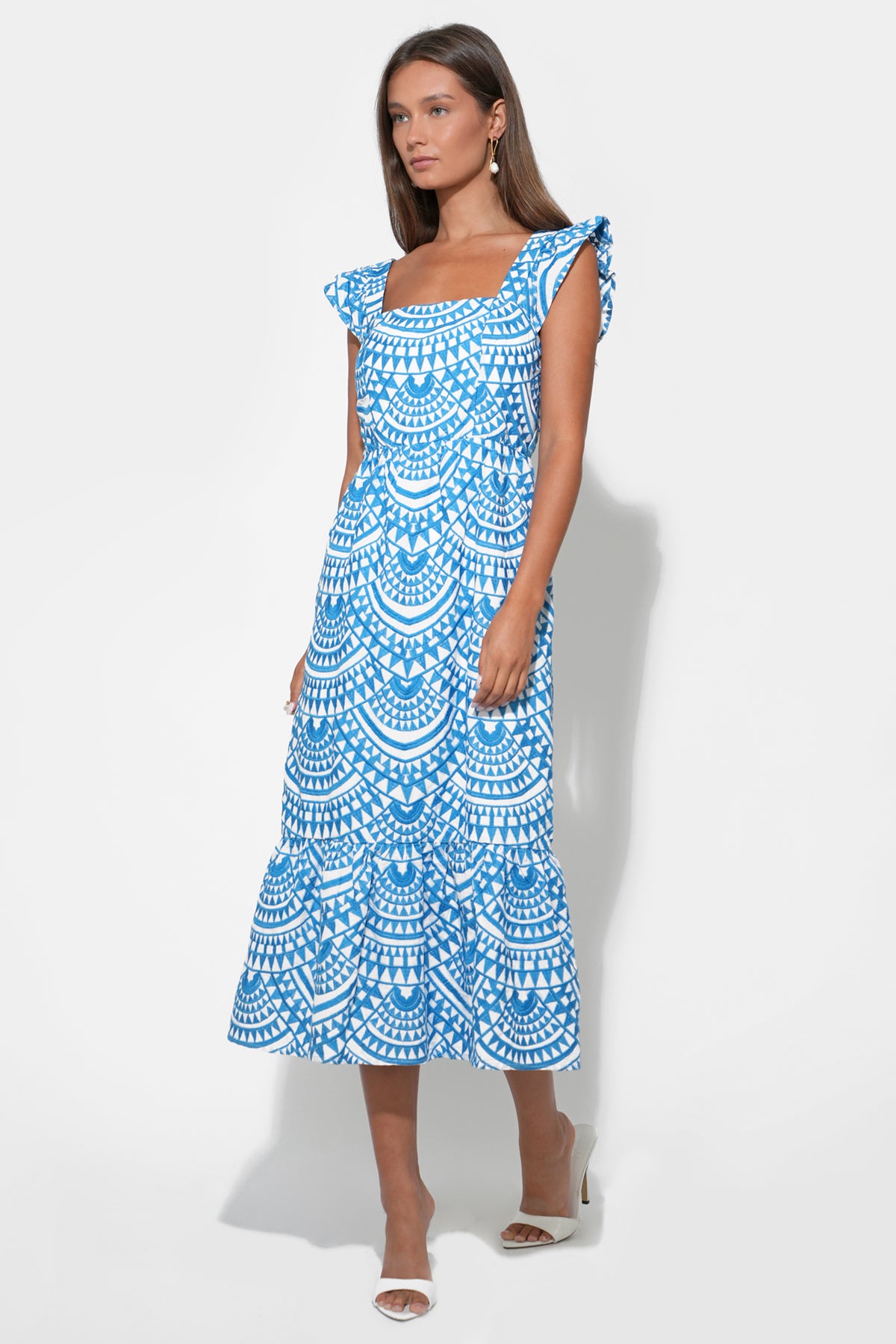 SADIE EMBROIDERED MIDI DRESS