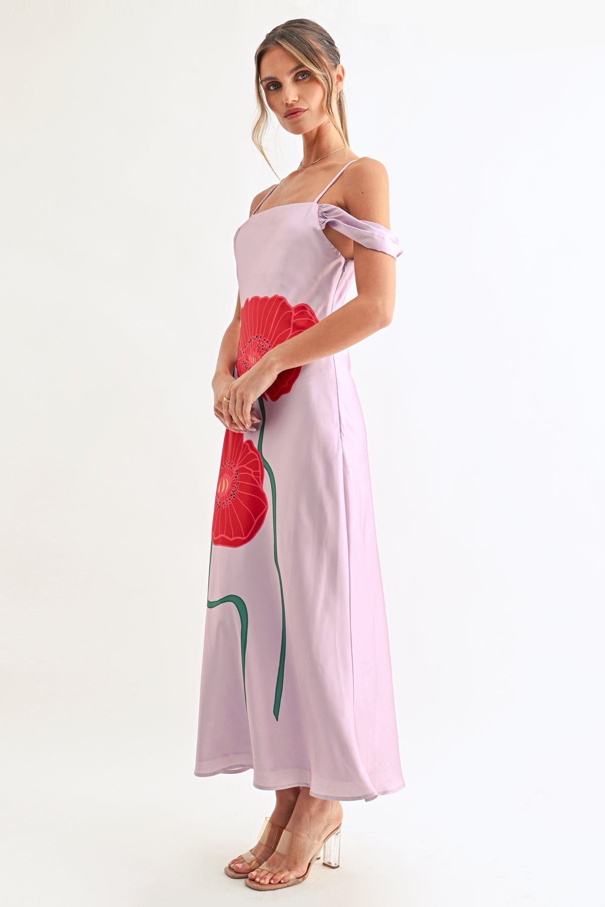 AUDREY COWL NECK FLORAL DRESS