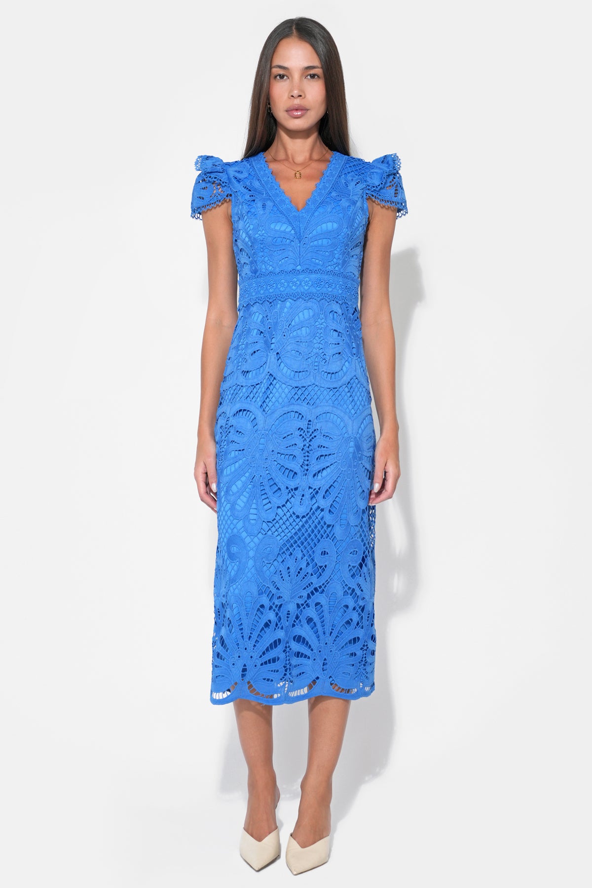 DAISY MIDI DRESS - CORNELIA BLUE