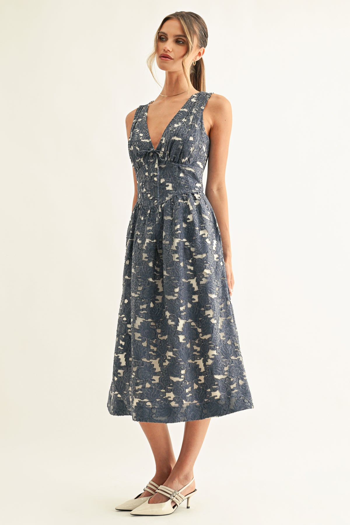 ARLETA CORSET MIDI DRESS