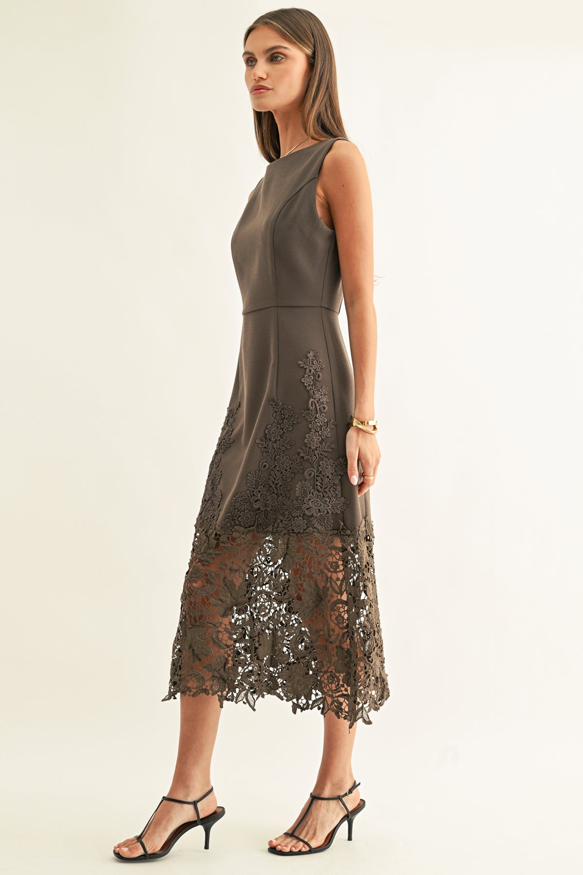 SARA LACE MIDI DRESS