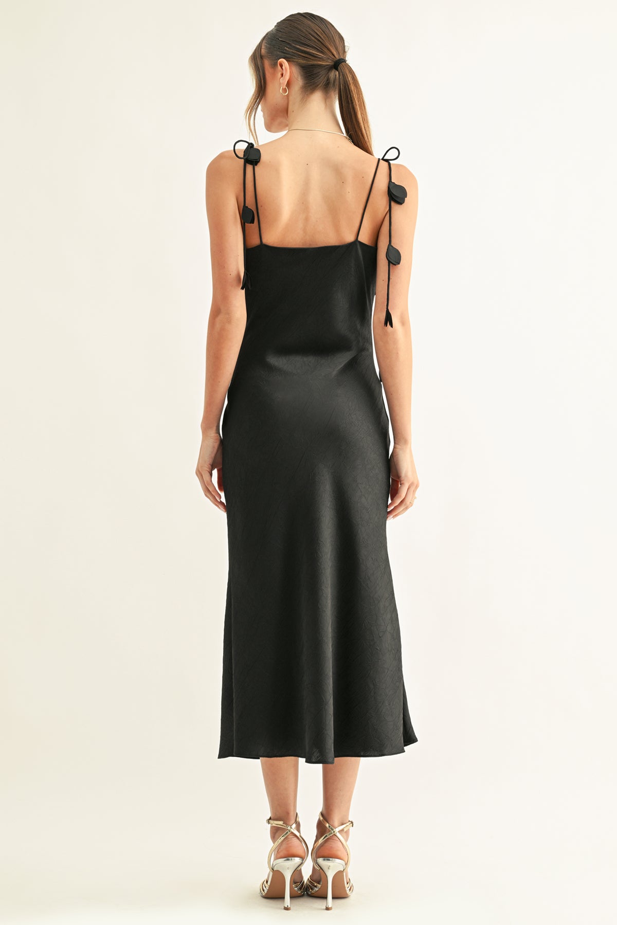 EMMY TWISTED CHEST MIDI SLIP DRESS