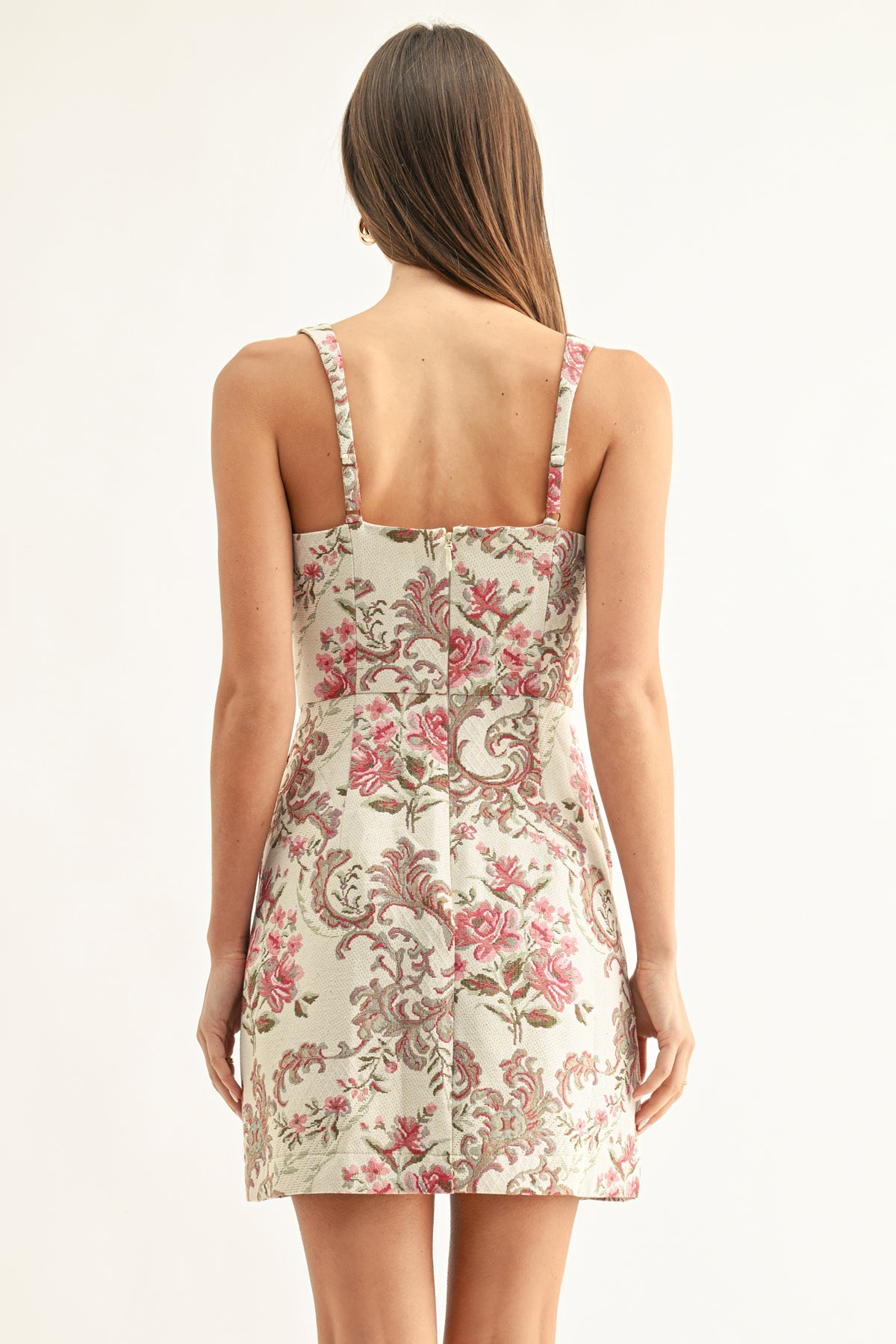 MIKAELA JACQUARD HOURGLASS MINI DRESS