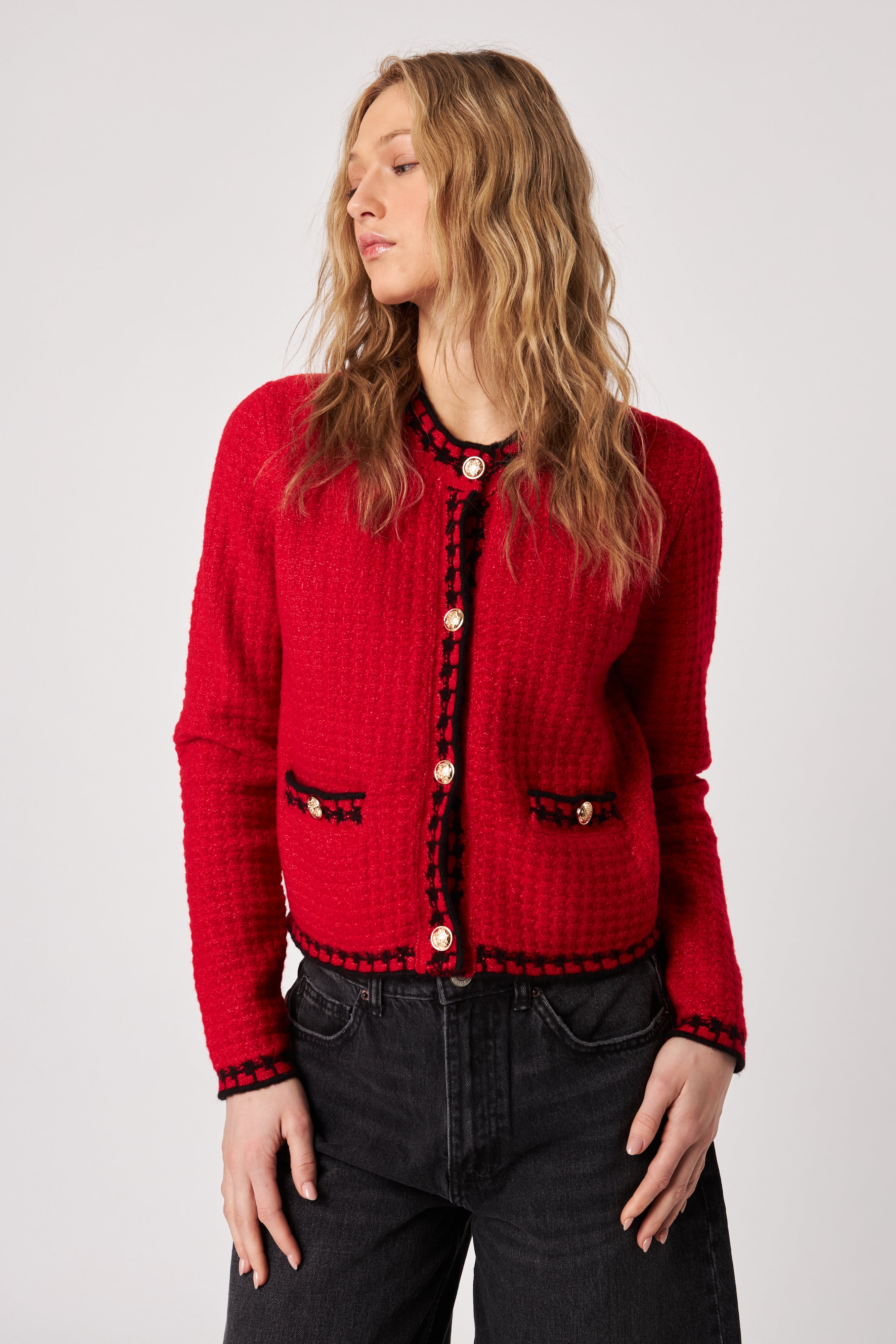 BENEDICT CARDIGAN - PREPPY CRIMSON