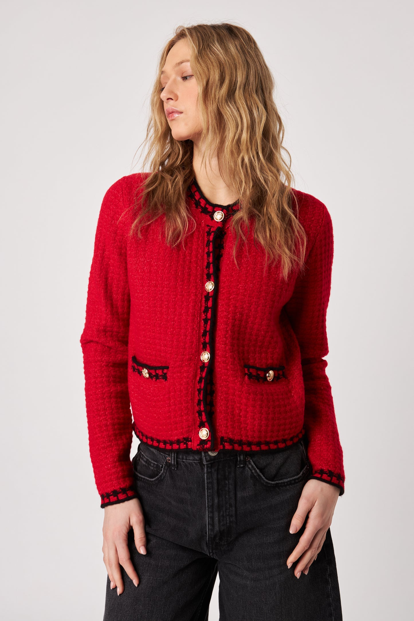 BENEDICT CARDIGAN - PREPPY CRIMSON