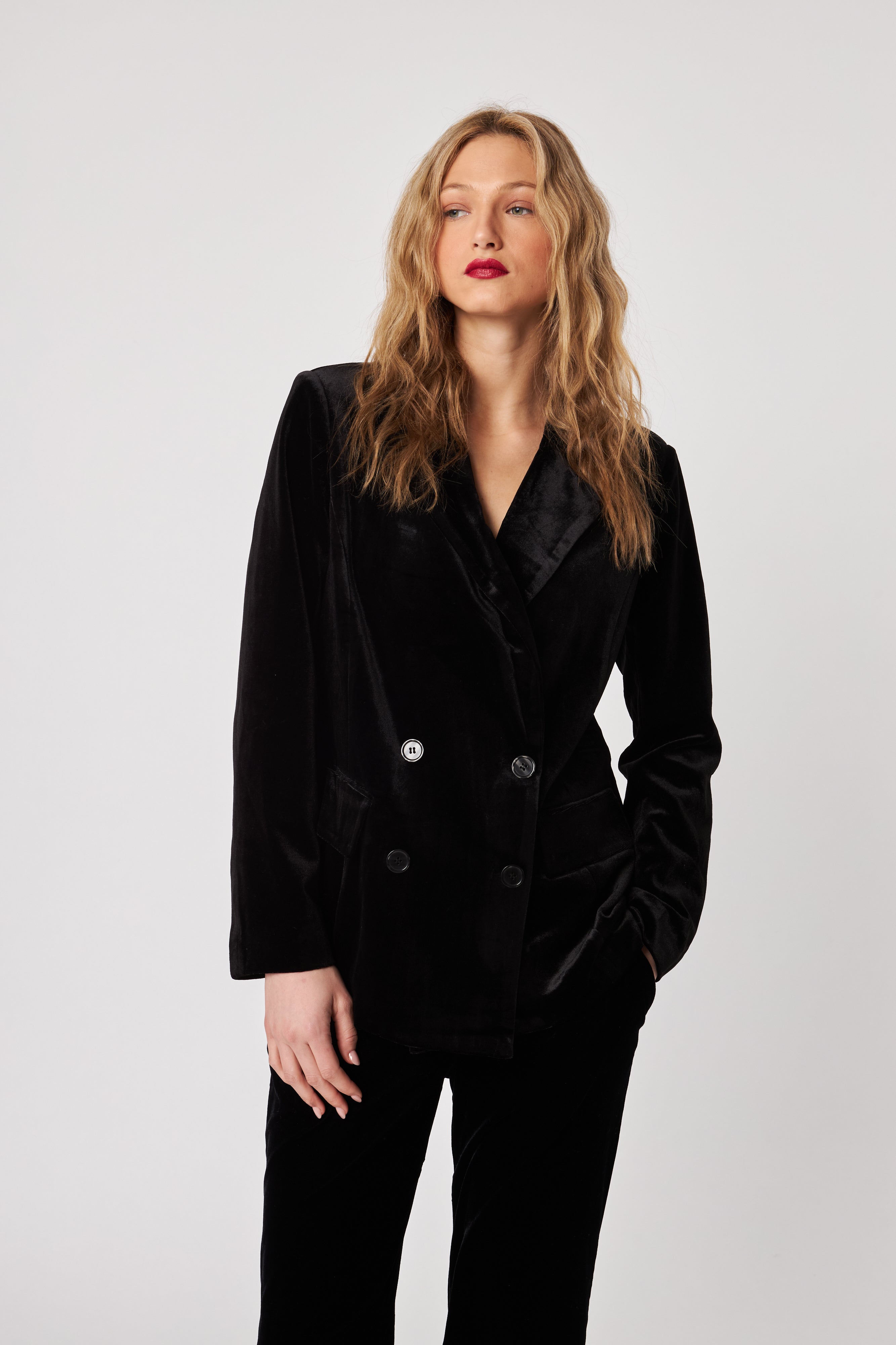 JASPER BLAZER - NERO VELVET