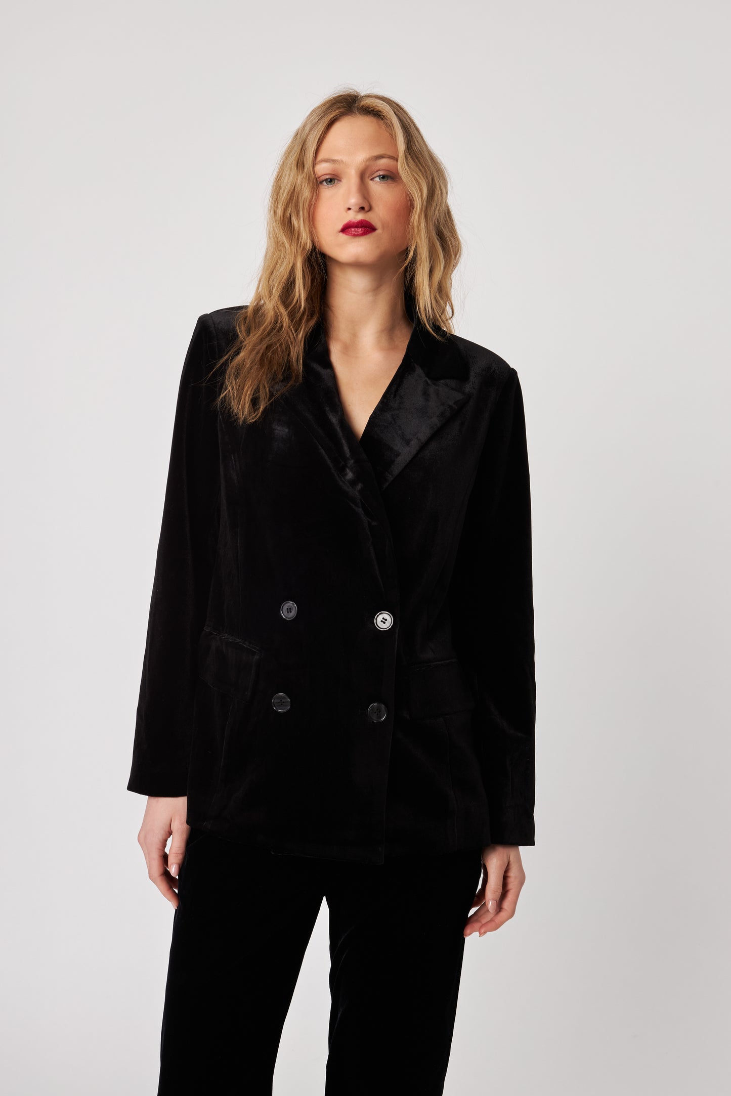 JASPER BLAZER - NERO VELVET