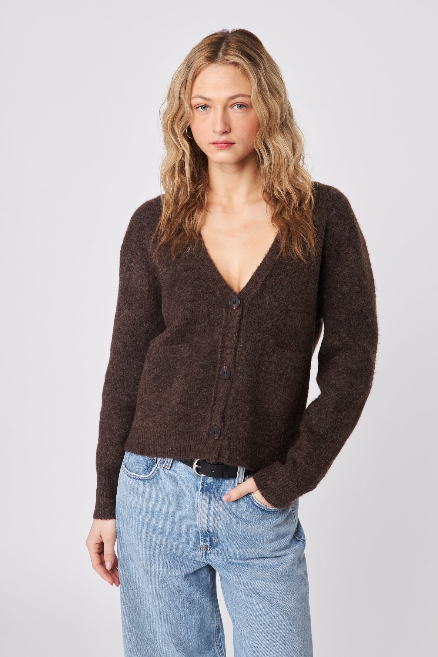 BRAXTON CARDIGAN - CHOCOLATE