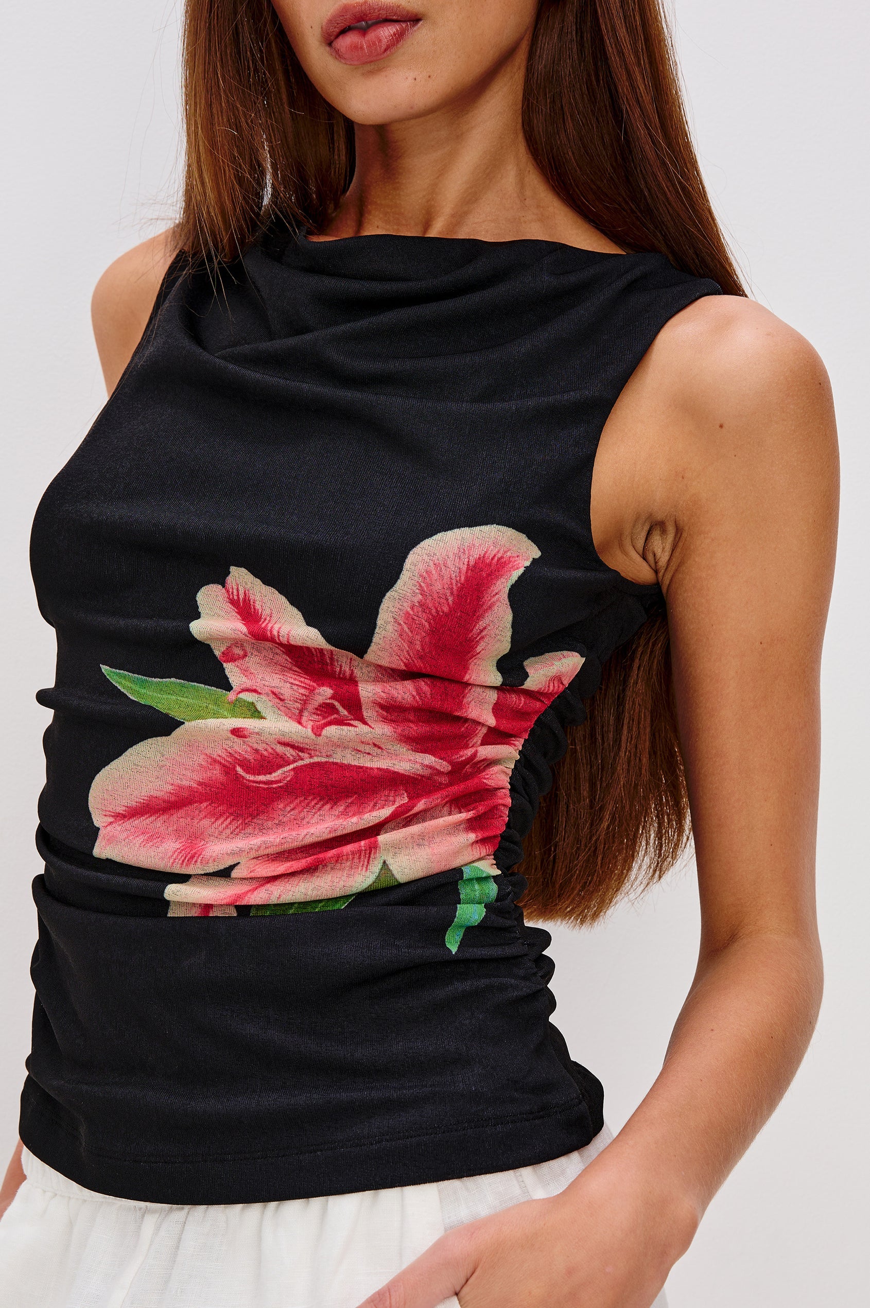 FETE TOP - PEACH LILY
