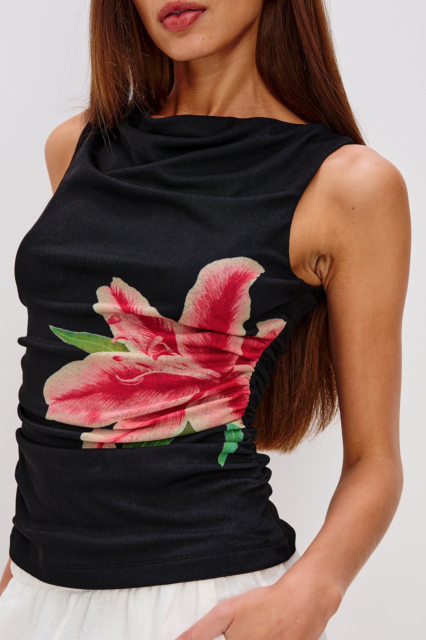 FETE TOP - PEACH LILY