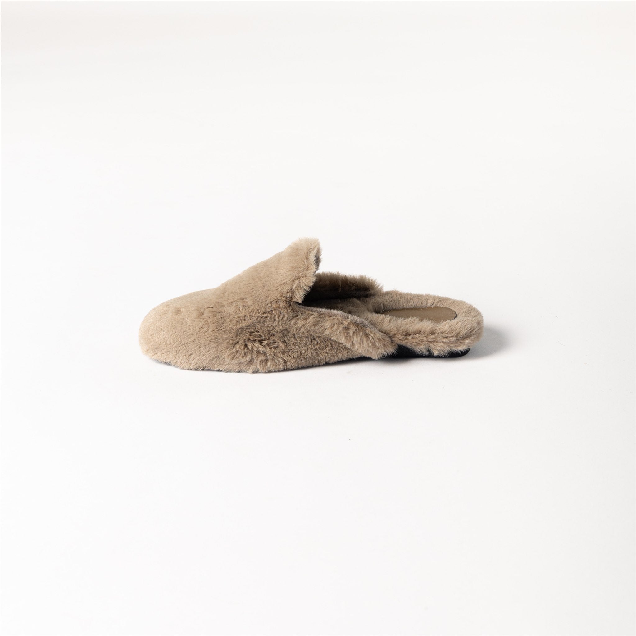 FAUX FUR MULE - CAMEL