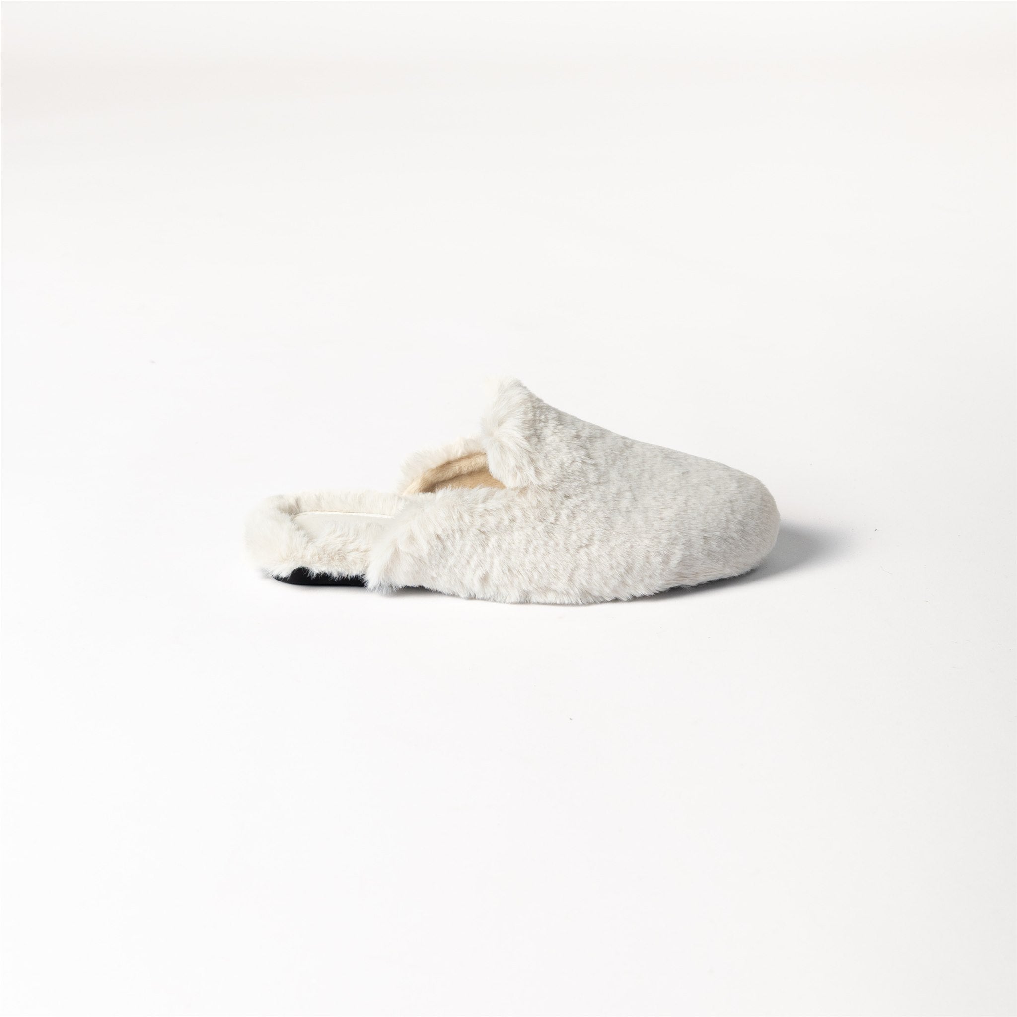 FAUX FUR MULE - NATURAL