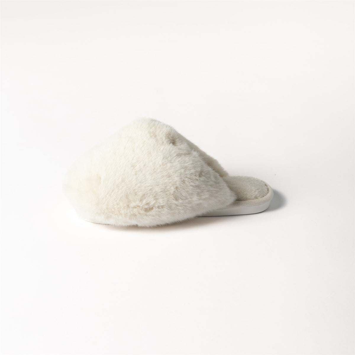 FAUX FURRY SLIDE - WHITE