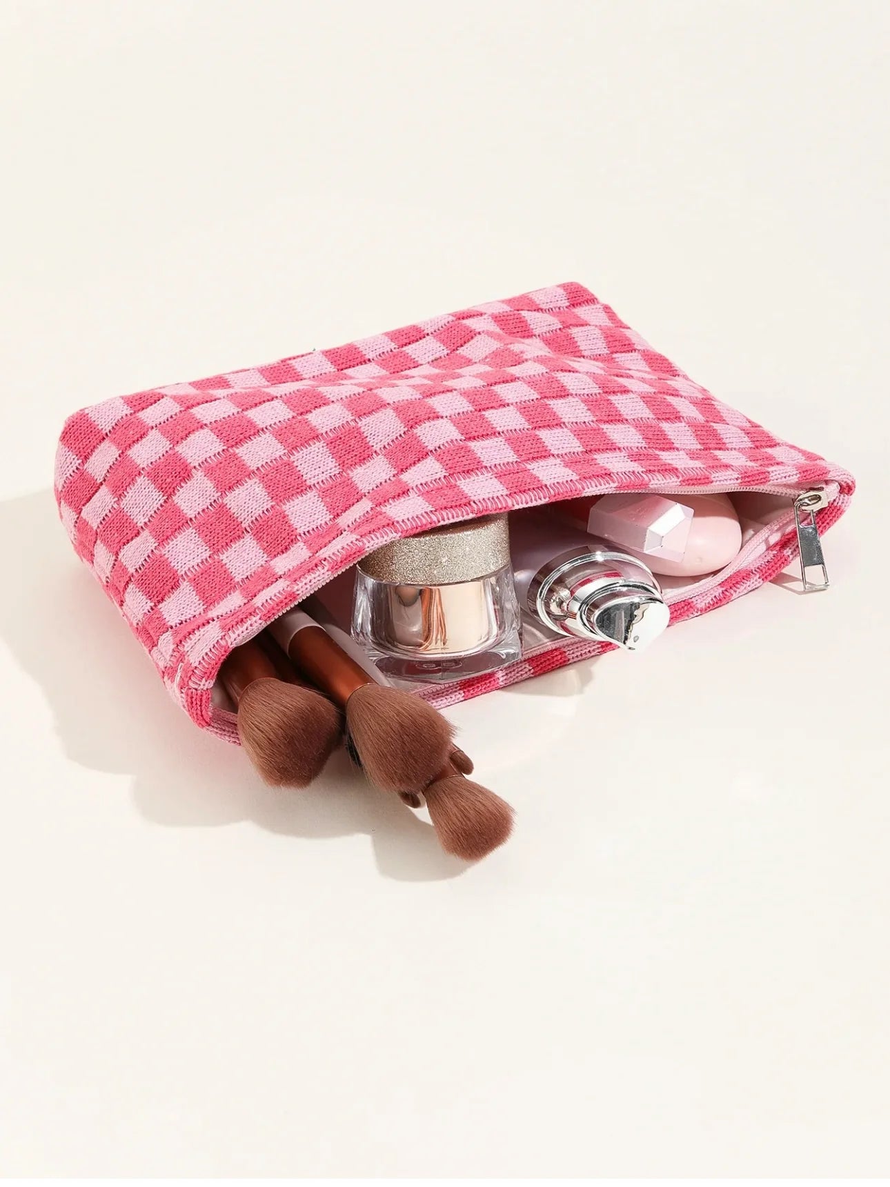 LARGE CHECKERED POUCH - VARIOUS COLOURS