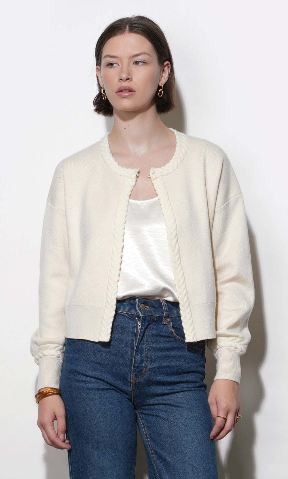 TEAGAN BRAID DETAIL CARDIGAN