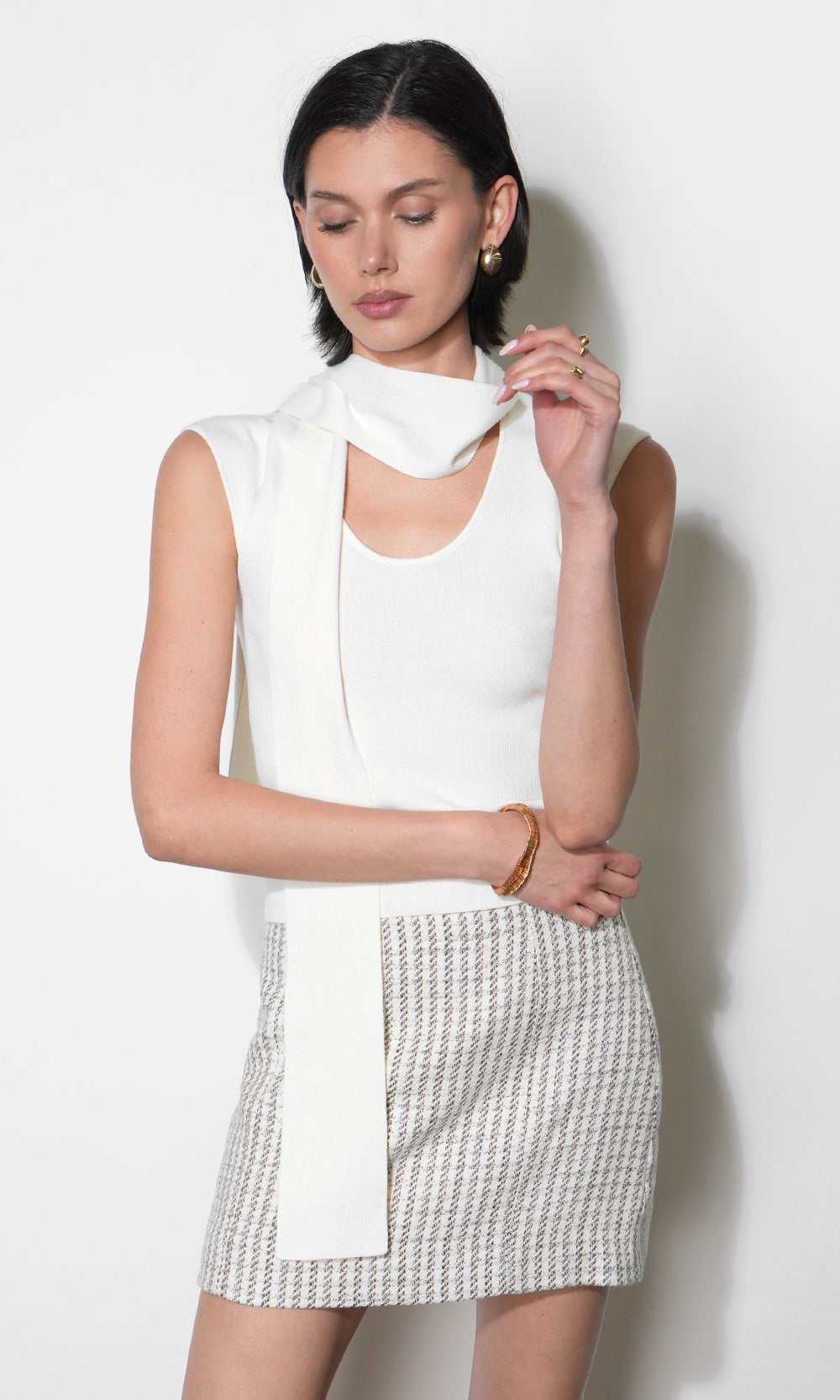 HANNAH SCARF KNIT TOP