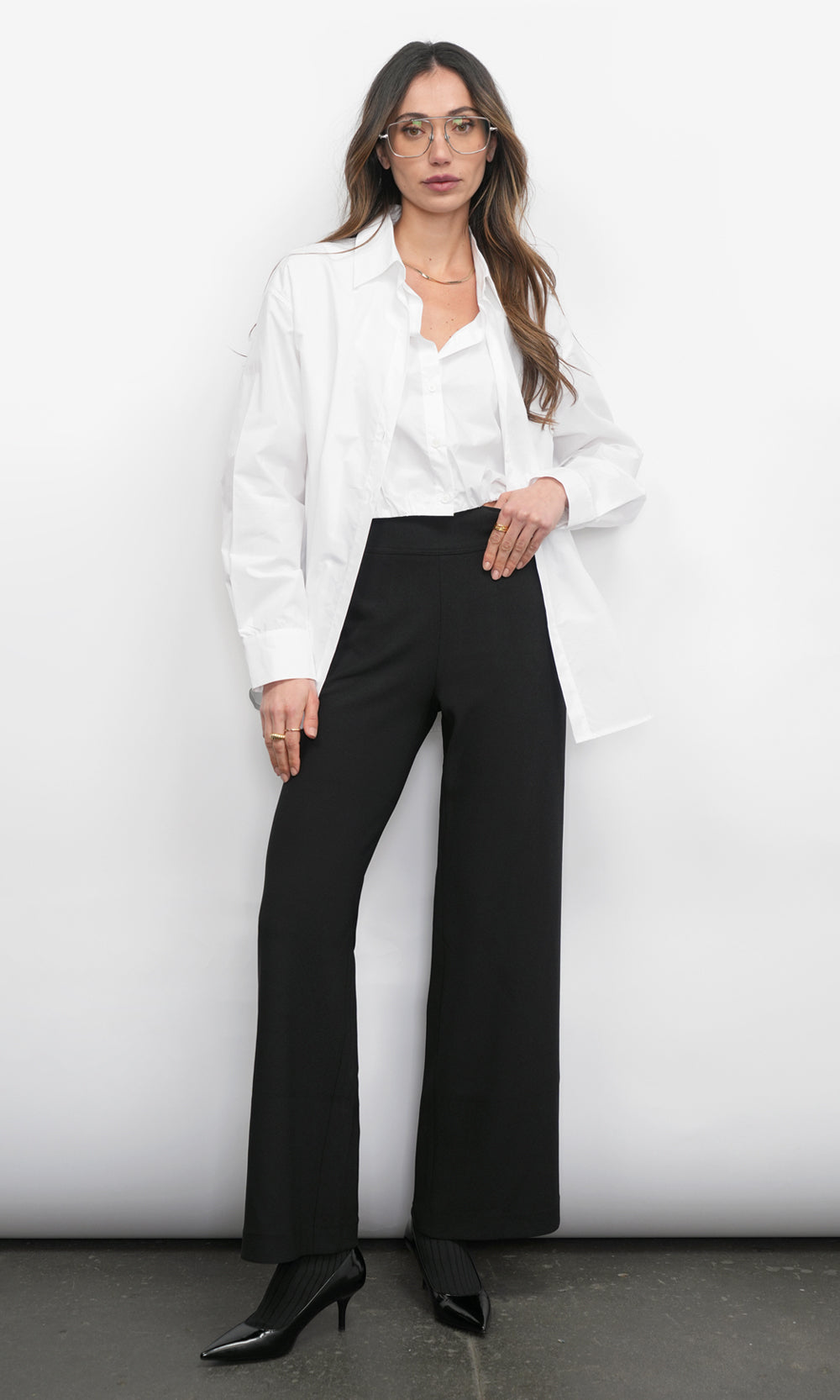 SILVIE WIDE LEG KNIT TROUSERS