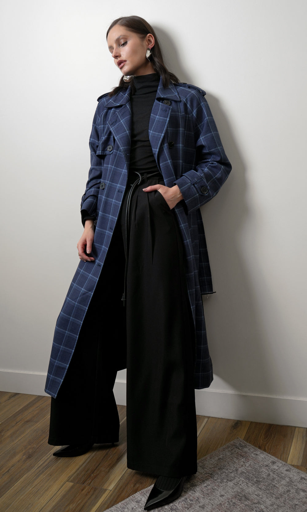 GLENN PLAID TRENCH COAT