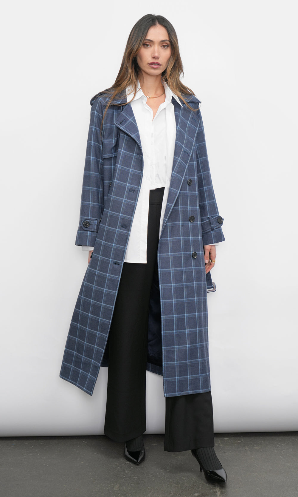 GLENN PLAID TRENCH COAT