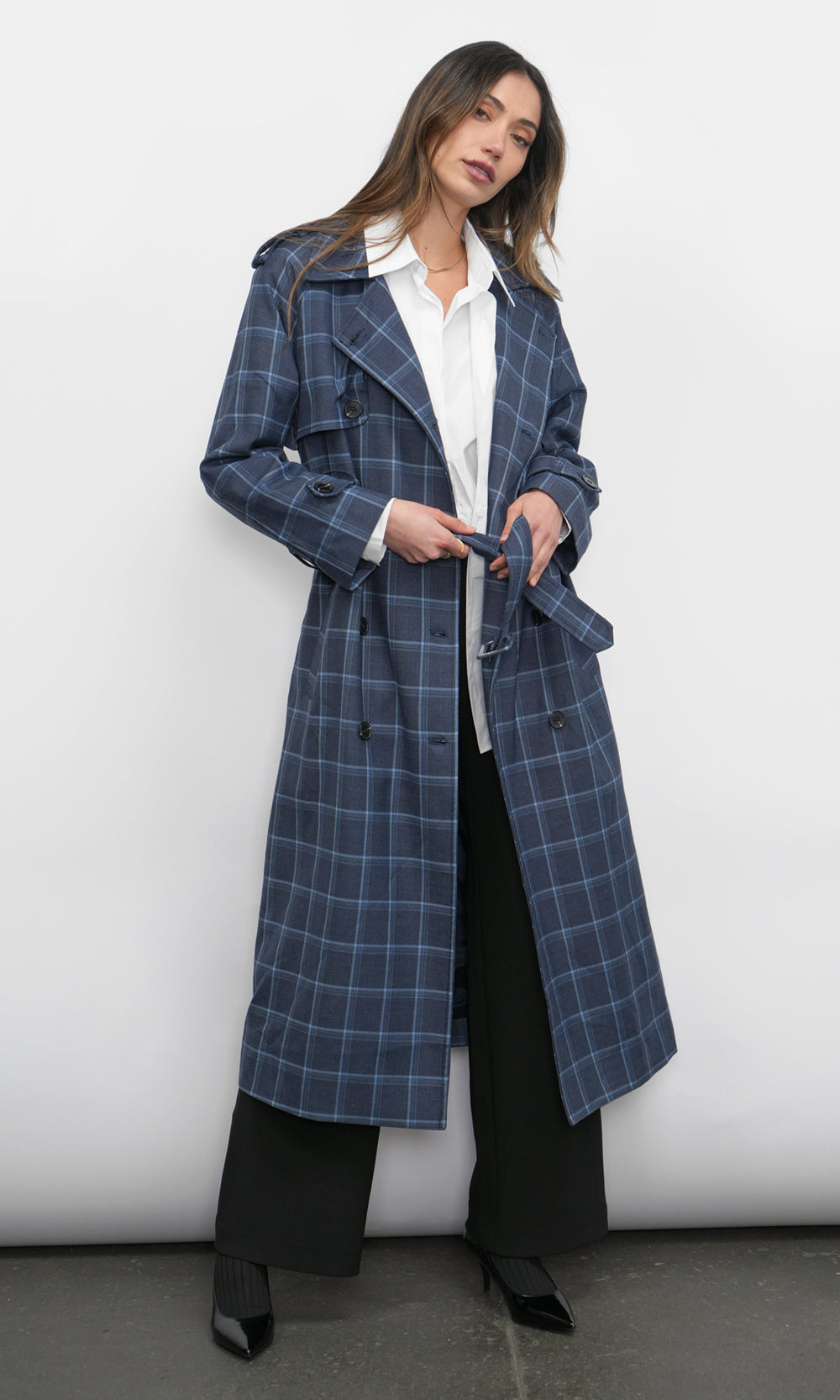 GLENN PLAID TRENCH COAT