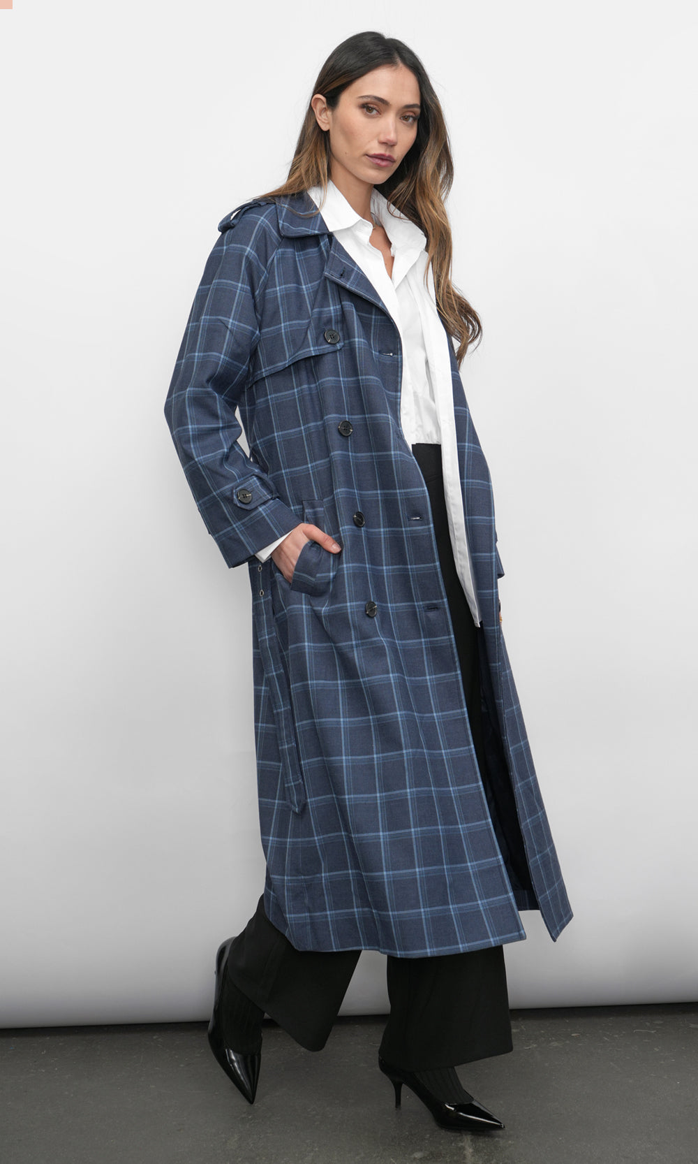 GLENN PLAID TRENCH COAT