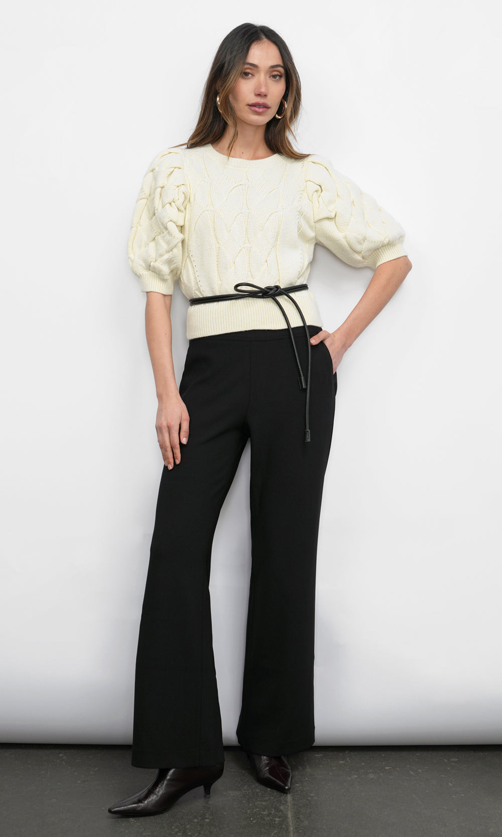 SILVIE WIDE LEG KNIT TROUSERS