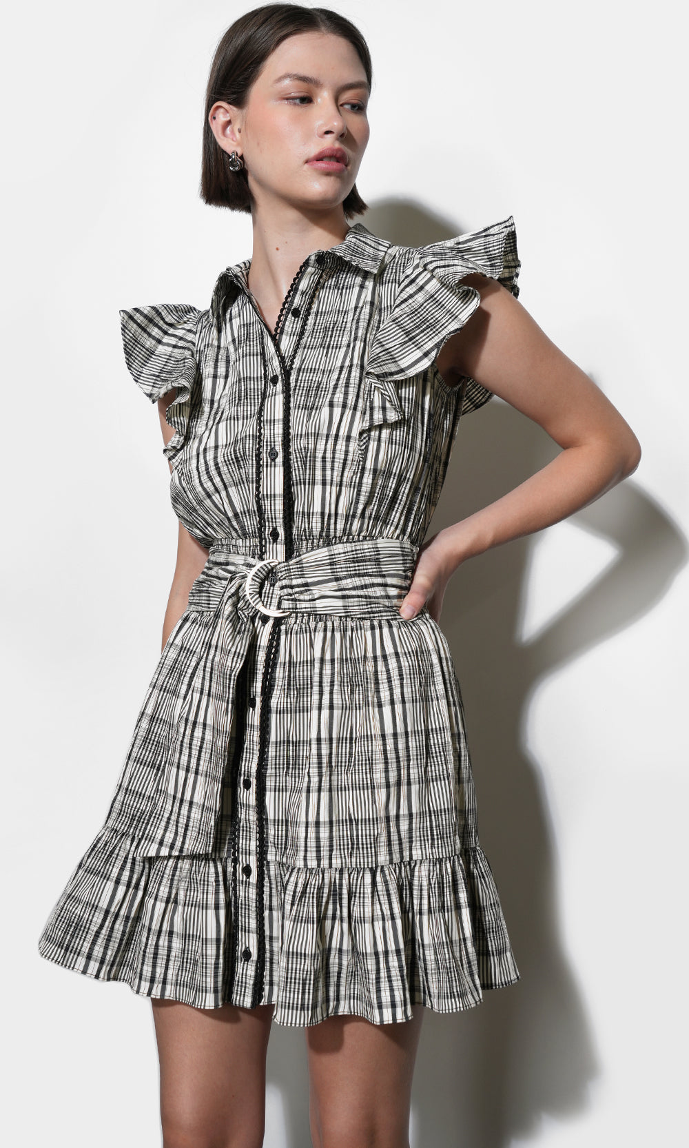 MABEL PLAID MINI DRESS