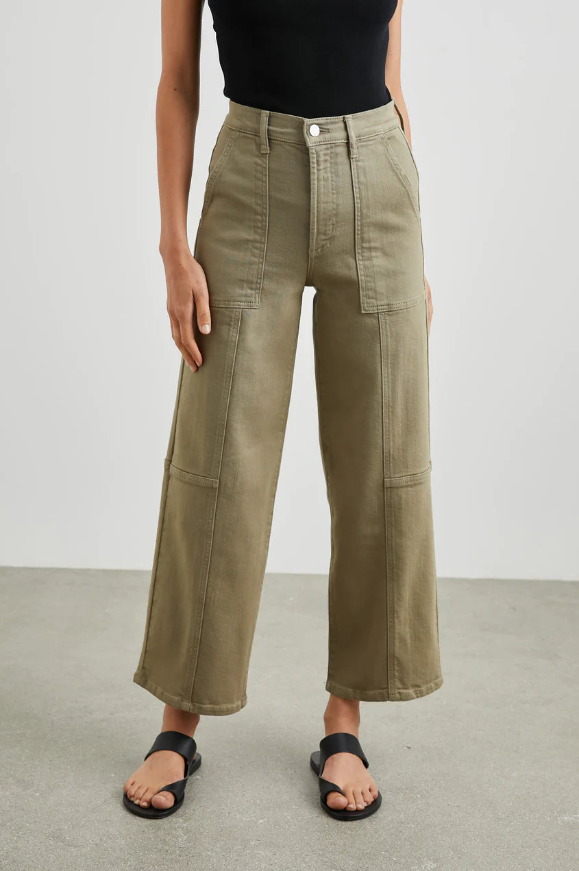 GETTY CROP UTILITY WIDE LEG - WASHED OLIVE