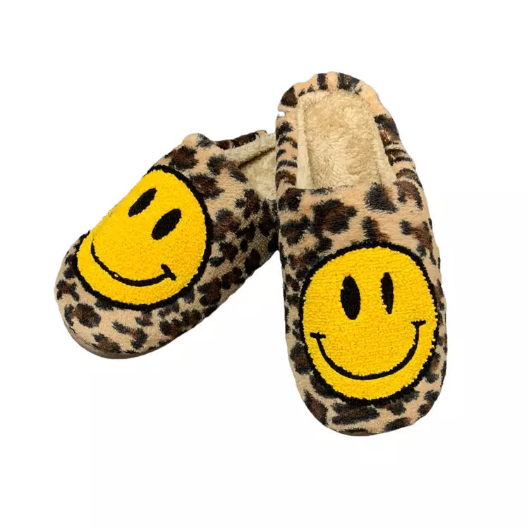 LEOPARD SMILEY SLIPPERS