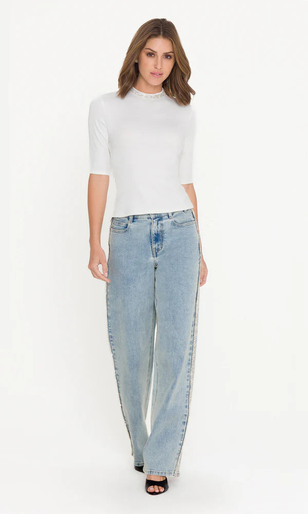 ANNETTE CRYSTAL TOP - WHITE