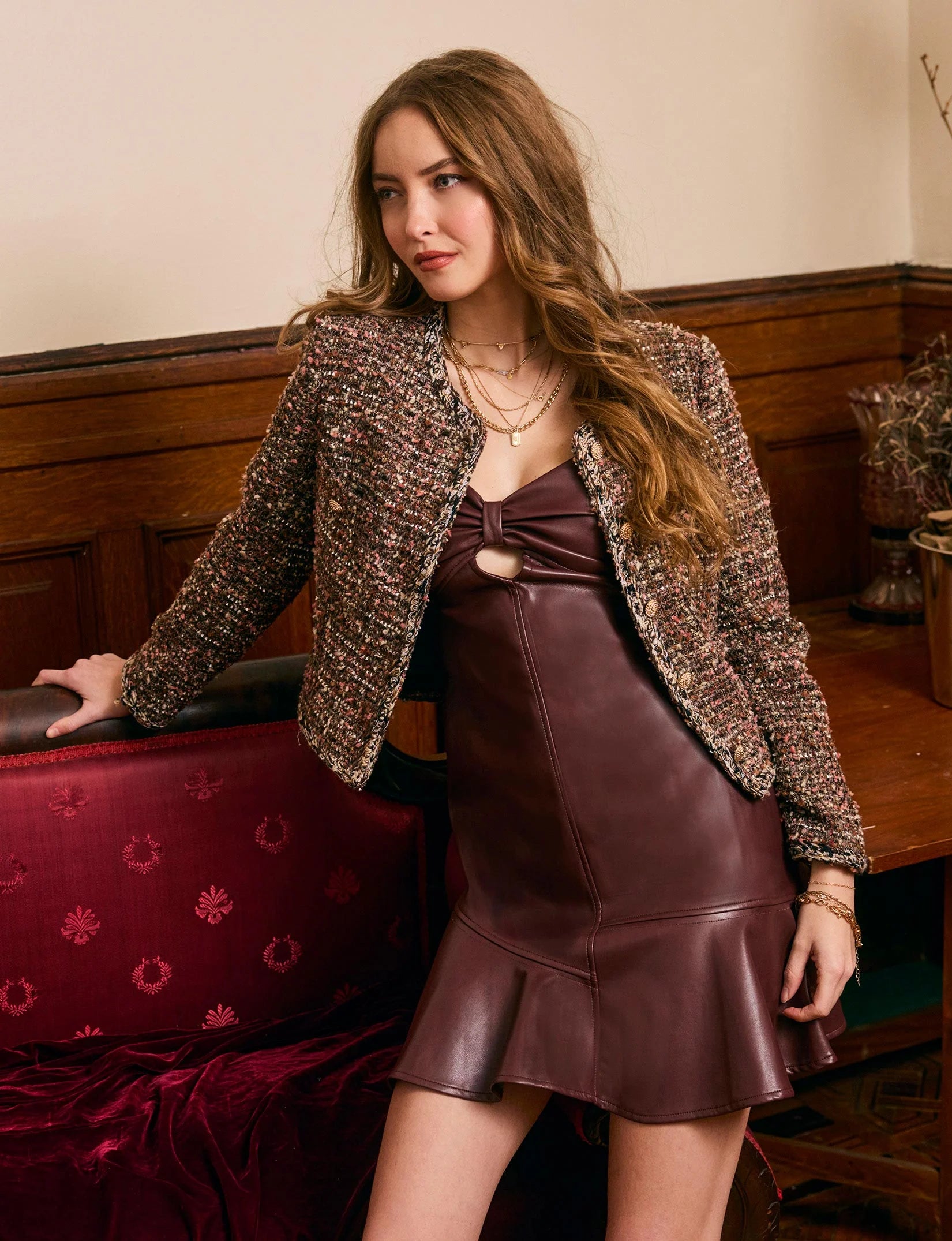 LENNON DRESS - OXBLOOD