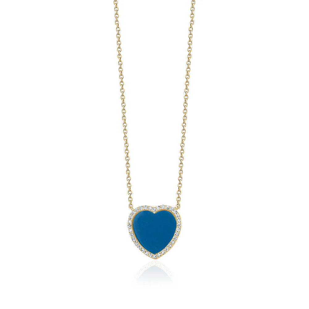 ENAMEL HEART NECKLACE (VARIOUS COLOURS)