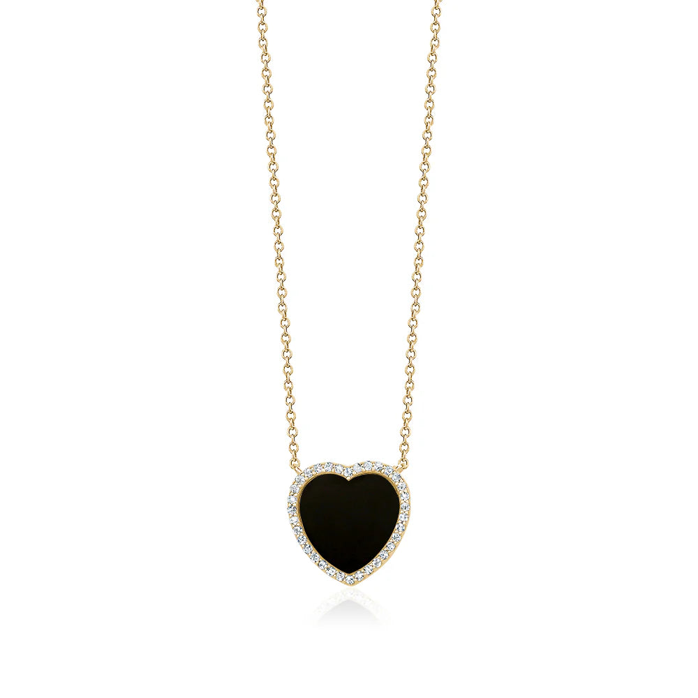 ENAMEL HEART NECKLACE (VARIOUS COLOURS)