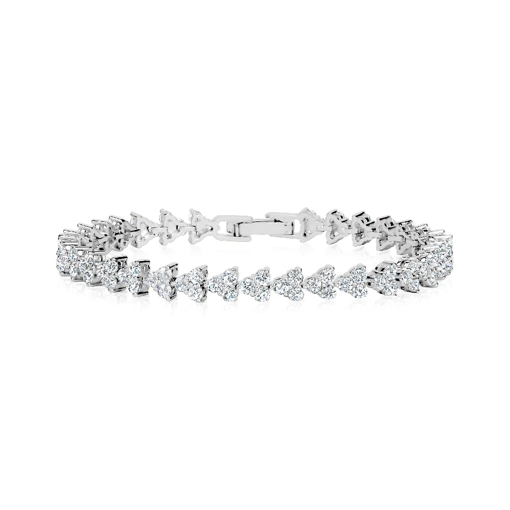 THREE CRYSTAL TENNIS BRACELET (GOLD OR SILVER)