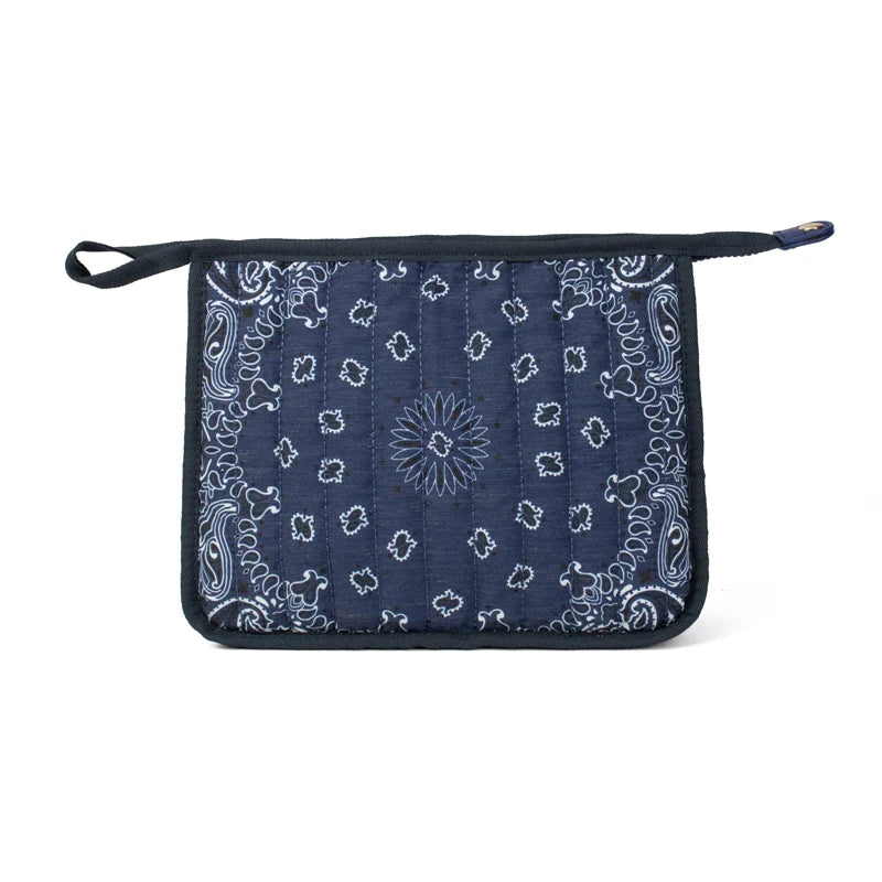 QUILTED BANDANA COSMETIC BAG (VARIOUS COLOURS)