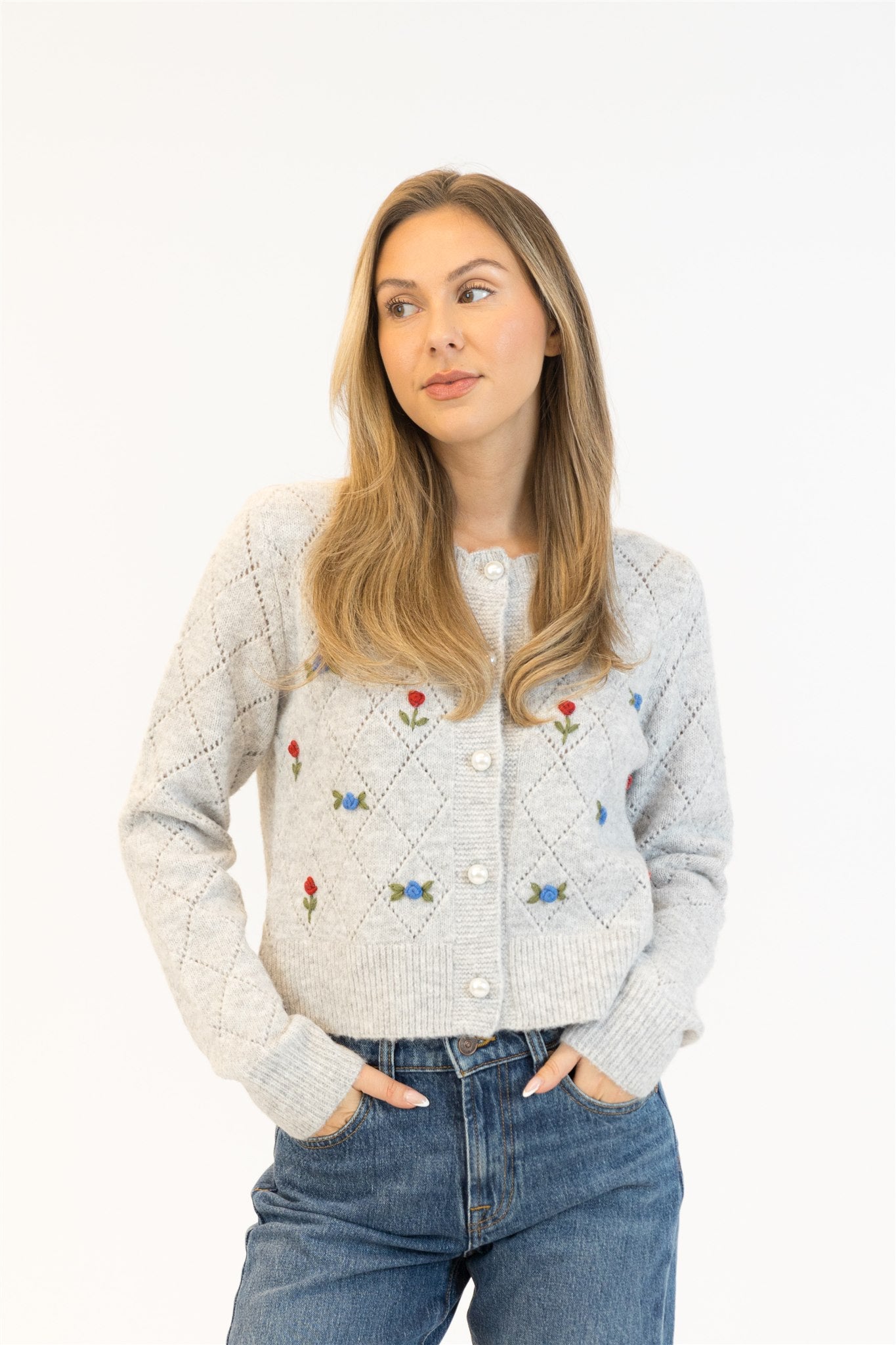 LACEY ROSE CARDIGAN - GREY
