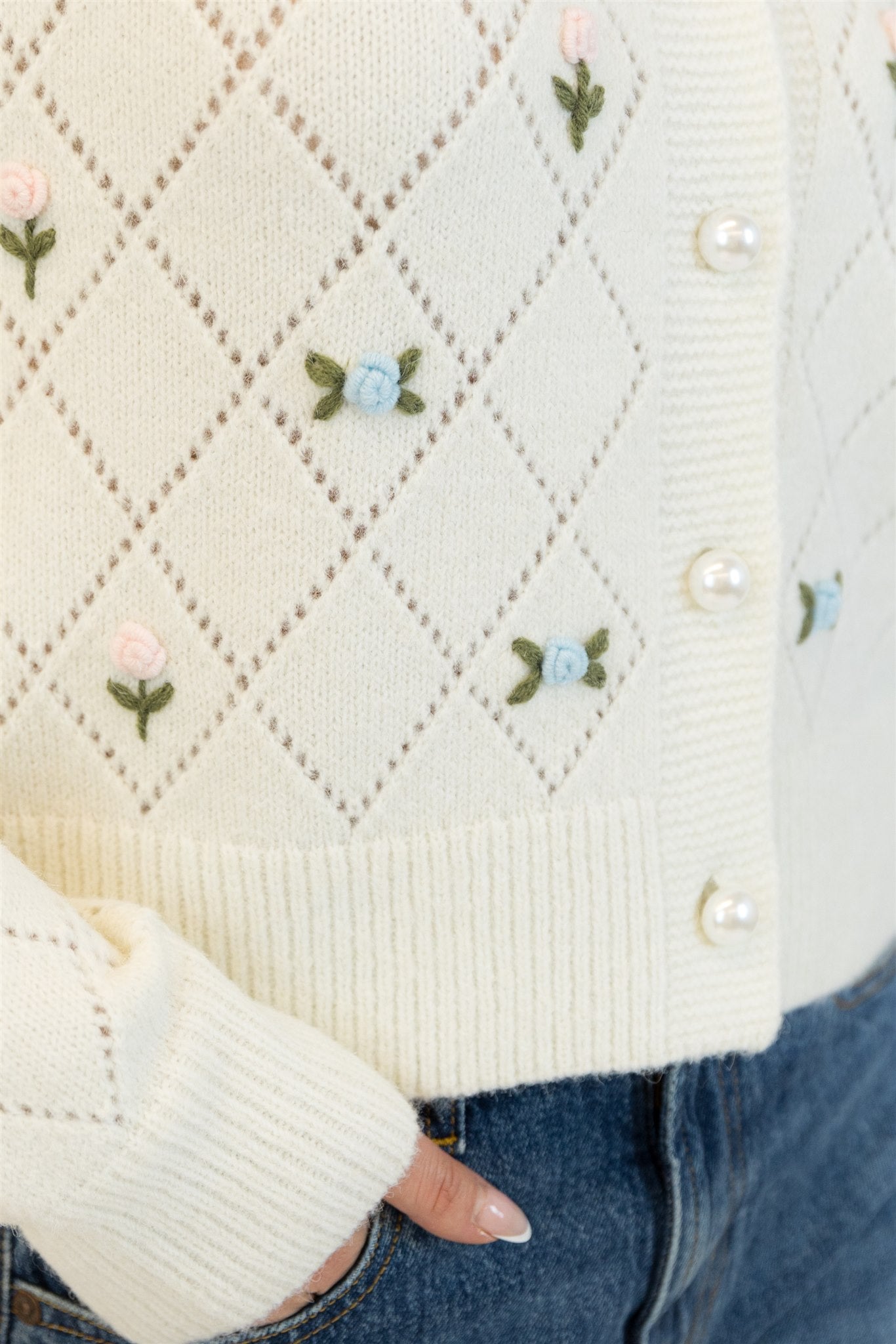 LACEY ROSE CARDIGAN - WHITE