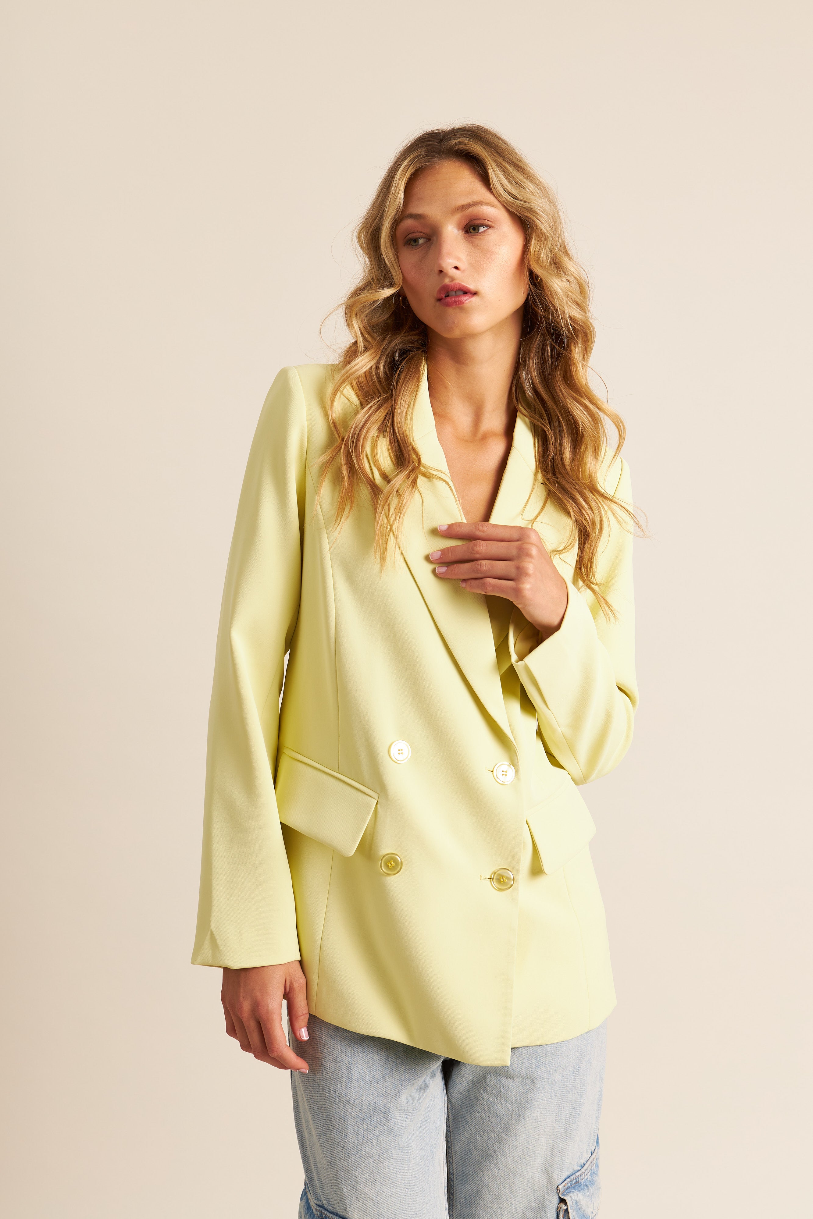 LINCOLN BLAZER - LEMON CHIFFON